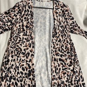 Long leopard print cardigan worn once
